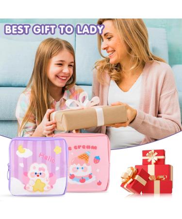 Simarro Tampon Storage Bag - 2 Piece Mini Period Pouch with Zipper for Women & Teens - Portable Pink & Purple Tampon Case - Buy Online on GoSupps.com