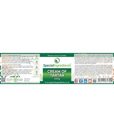 Premium Quality Cream of Tartar for Vegans | Non-GMO, Gluten-Free (250g) - Buy Online on GoSupps.com
