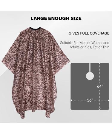 Waterproof Leopard Barber Cape for Women | Professional Hair Cutting Cape 64x56 | Adjustable Salon Cape for Hair Stylists & Home Use - Buy Online on GoSupps.com