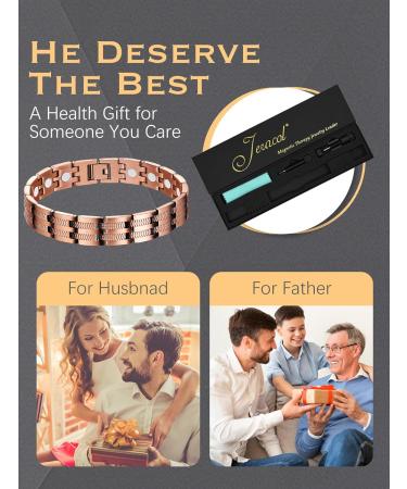 Jeracol Copper Magnetic Bracelet | Solid Copper Wristband with Ultra Strength Magnets | Adjustable Size with Removal Tool | Jewelry Gift Box Included - Buy Online on GoSupps.com