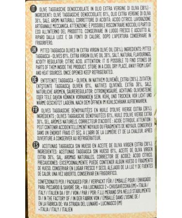 Buy Le Terre di Colombo Pitted Taggiasca Olives in Extra Virgin Olive Oil (500g) - Premium Italian Olives for Cooking & Snacking - International Shipping Available - Buy Online on GoSupps.com