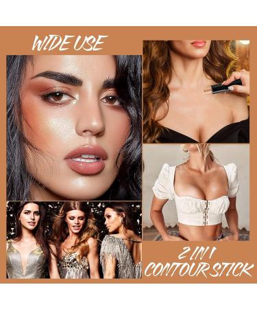 Professional 3D Face Contour Stick with Highlighter and Concealer - Long Lasting Double Ended Design for Makeup Shaping (03) - Buy Online on GoSupps.com