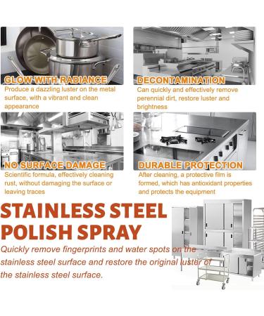 Stainless Steel Polish Spray Kitchen Counter Grease And Rust Cleaner Spray | Stainless Maintenance Agent Kitchen Grease Cleaner Rust Cleaner Spray For Stove Tableware Faucet Utoya - Buy Online on GoSupps.com