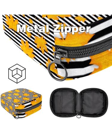Javenproeqt Portable Women's Binding Bags - Menstrual Cup Pocket & Pads for Teens | Stylish Autumn Leaves Design - Buy Online on GoSupps.com