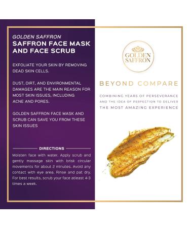 Golden Saffron Exfoliating Face Mask & Scrub - Brightening Pore Minimizing Gluten-free - 2 OZ for All Skin Types - Buy Online on GoSupps.com