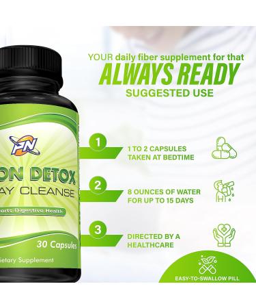 Planet Nutrients Colon Detox Capsules - 15 Day Cleanse for Digestive Health - Non-GMO - 30 Capsules - Buy Online on GoSupps.com