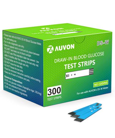 AUVON I-QARE DS-W Draw-in Blood Glucose Test Strips for use with AUVON DS-W Diabetes Sugar Testing Meter (No Coding Required 300 Count) - Buy Online on GoSupps.com