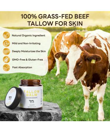 Tyberan Beef Tallow for Skin Tallow and Honey Balm 5 Oz Tallow Face Moisturizer Organic Grass Fed Beef Tallow for Face - Sensitive Dry Skin Repair Deeply Nourishing Fragrance Free - Buy Online on GoSupps.com