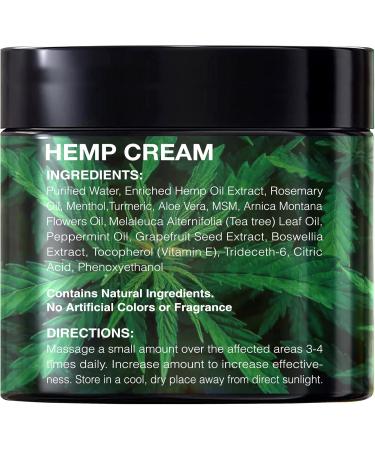 Buy Maximum Strength Natural Hemp Cream 8 fl oz - Arnica MSM Turmeric Emu Oil - Relieve Muscle & Joint Pain Worldwide - Buy Online on GoSupps.com