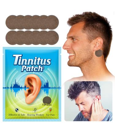 Tinnitus Relief for Ringing Ears, 12 PCS Tinnitus Relief Treatment Ear Patch Natural Herbal Formula Relieves Earaches & Improves Hearing and Gives You a Peaceful Sleep Blue