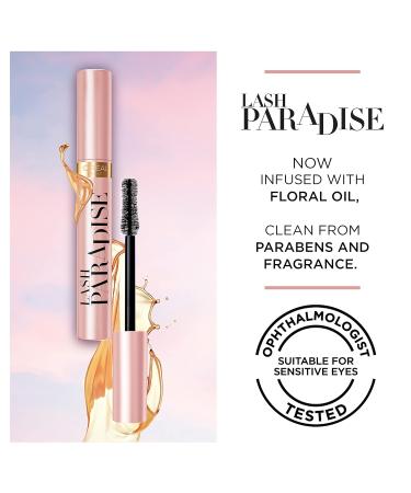 L'Oreal Paris Lash Paradise Mascara - Voluptuous Volume, Intense Length, Feathery Soft Lashes - No Flaking, Smudging, or Clumping - Mystic Black 0.25 Fl Oz - Buy Online on GoSupps.com