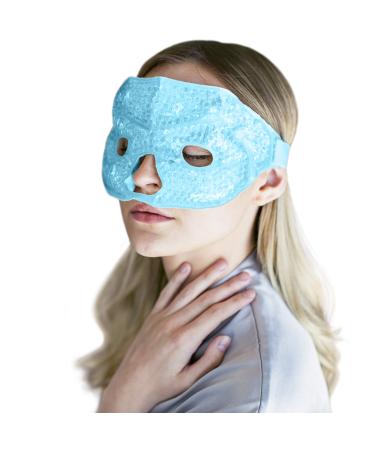 Cooling eye mask made of gel beads for the heat and cold therapy of FOMI CARE |Migraine mask against stress |Cooling sleep mask against eye swelling and dark circles |Black fabric