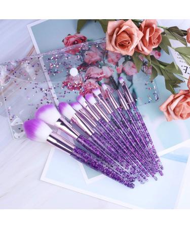 10 Pieces Crystal Glitter Makeup Brushes Premium Synthetic Fiber Makeup Brush for Foundation Powder Concealers Blush and Eyeshadow (Purple) - Buy Online on GoSupps.com