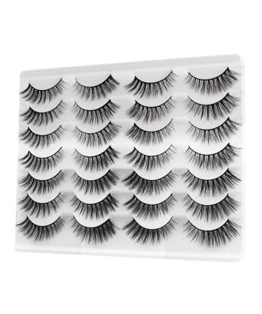 Buy 3D Cat Eye Lashes | 14 Pairs Faux Mink Eyelashes - Reusable Thin Band Perfect for a Glam Look! - Buy Online on GoSupps.com
