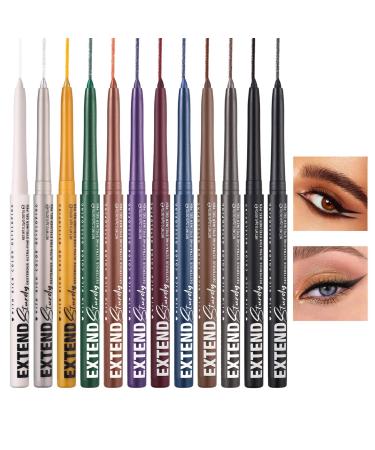 Eyeliner Eyeliner Pencil Smudge Proof Colored Pencil in 12 ColorsLong Lasting Eye Makeup Cosmetic Set Eyebrow Lip Liner Pencil Pen Eye Makeup Supplies