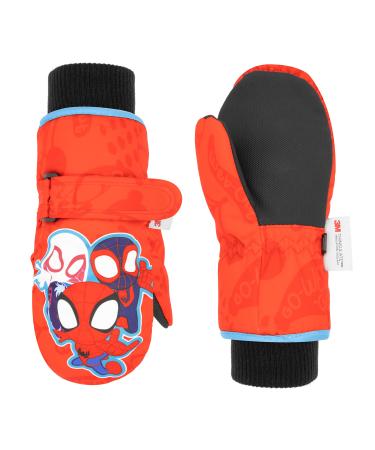 Spiderman Snow Gloves for Kids, Spider Man Toddler Gloves, 3M Thinsulate Waterproof Mittens, Kids Winter Gloves Mitten 2-5 Years Spidey and Friends