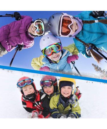 Rngeo Ski Goggles Pack of 2 for Kids, Boys, Girls, Youth, Men - Black Multicolor/Rainbow - Buy Online on GoSupps.com
