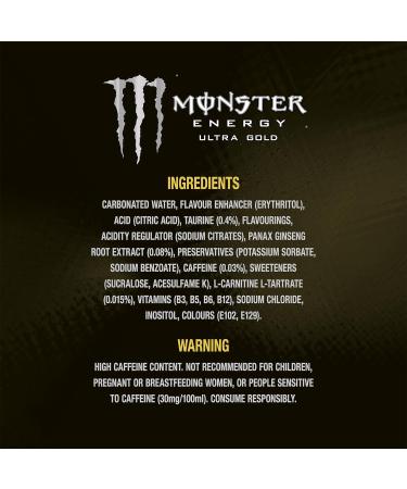 Monster Ultra Gold Energy Drink 500 ml - Buy Online on GoSupps.com
