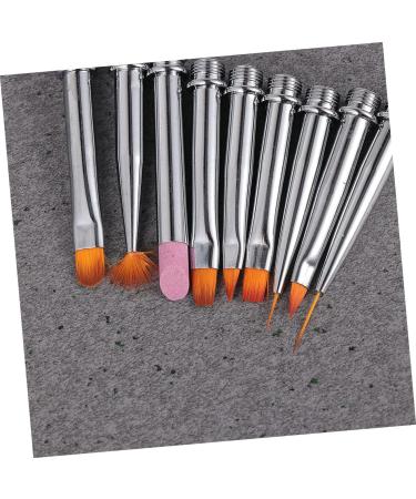 Beaupretty Paintbrushes 1 makeup nail tips brush nail detail brush pen nail liner tips salon nail dotting brush tips salon nail pen tips manicure nail paint brush tips boxed nail drill 14.5X2X1cm Silver - Buy Online on GoSupps.com