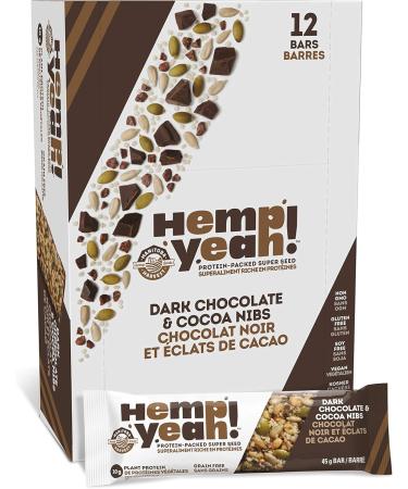 Manitoba Harvest Hemp Bar Dark Chocolate Cocoa Nibs 12x45g - Buy Online on GoSupps.com