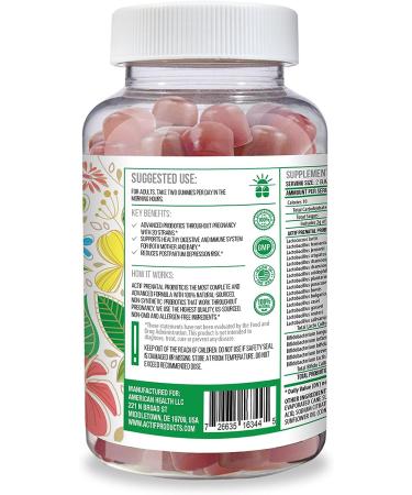 ACTIF Prenatal Probiotic Gummies 75B CFU 20 Strains - Immunity & Gut Support, Zero Nausea, USA Made - 60 Strawberry Flavored - Buy Online on GoSupps.com