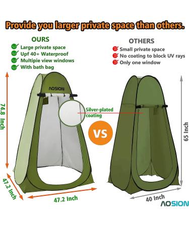 Portable Changing Room & Shower Tent for Camping & Hiking | AOSION Privacy Shelter with Carrying Bag | Green - Buy Online on GoSupps.com