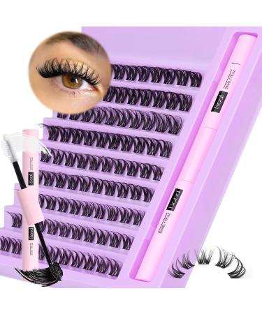 ALICE E13 DIY Lash Clusters Kit - Brown D Curl 10-16MM Individual Lashes for Natural Look - Strong Hold Lash Bond and Seal - Buy Online on GoSupps.com