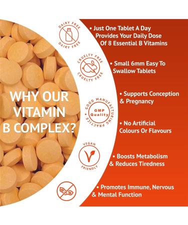 Vitamin B Complex High Strength 60 Tablets (2 Months Supply) All 8 Vitamins B in 1 Tablet Vitamins B1 B2 B3 B5 B6 B12 Biotin & Folic Vitamin B for Men & Women Vegan Made in The UK 1 count (Pack of 60) - Buy Online on GoSupps.com