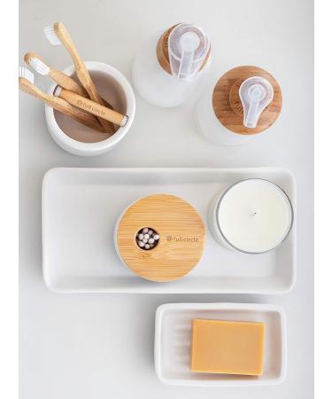 Full Circle Keep It Clean Toothbrush Holder with Bamboo Accent - White - Buy Online on GoSupps.com