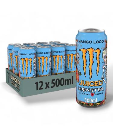 12 x Monster Mango Loco Energy Drink 500ml Full Case 500 ml (Pack of 12)