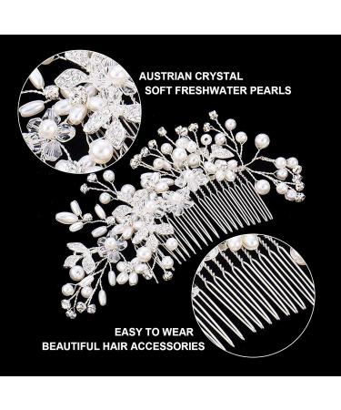 TSHAOUN Pearl Bridal Tiara Wedding Accessories Bridal Flower Side Hairpin Flower Bridal Wedding Hair Accessories Bridal Hair Accessories Ladies and Girls Hair Styling Accessories(1 Piece) - Buy Online on GoSupps.com