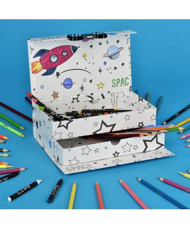 Kids Jewelry Box - 1 Pack Keepsake Paper Box for Boys and Girls  Safe with Combination Lock  Treasure Box for Cards  Jewelry  Toys  Space Design - 9.5x5.25x3.5 White - Buy Online on GoSupps.com