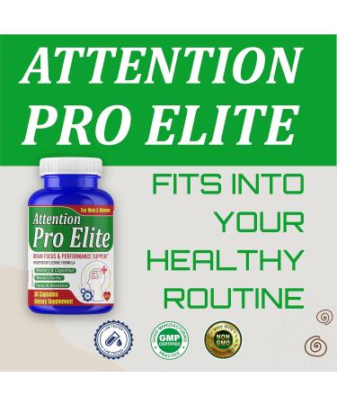 ROVita Attention Elite-Pro Brain Supplements for Memory and Focus Clarity & Cognitive Support Brain Supplement with Phosphatidylserine Supplement-30 Capsules - Buy Online on GoSupps.com