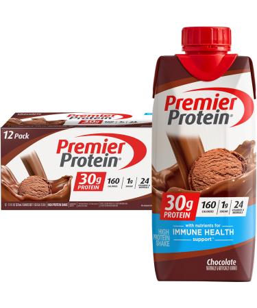 Premier Protein high Protein Shake Chocolate (11 Fl. Oz. 12 Pack) 132 Fl. Oz. 132 Ounces