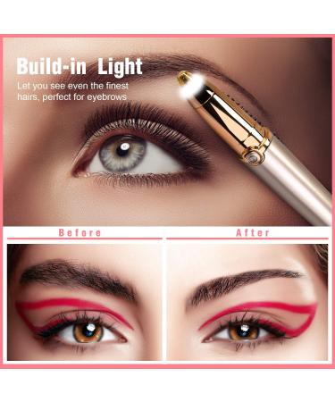Rechargeable Eyebrow Hair Remover - Painless Trimmer & Epilator with Light for Face & Lips - Buy Online on GoSupps.com