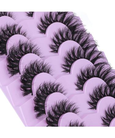 Mnik Lashes Fluffy False Eyelashes 7 Pairs 20mm D Curl Russian Wispy Cat Eye Natural Look - FANXITON D-20MM-02 - Buy Online on GoSupps.com