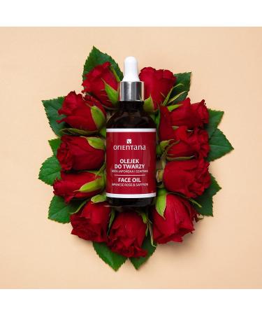 Orientana - Natural Face Oil Japanese Rose & Saffron | Vitamin A C & E | 100% Natural Vegan Anti Ageing Moisturiser | Hydrating Rejuvenating Brightening | Dry Mature & Acne Prone Skin - 50ml - Buy Online on GoSupps.com