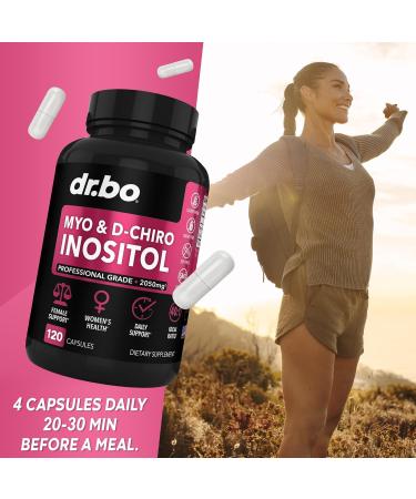 Myo-Inositol & D-Chiro Inositol Supplement Capsules - 40:1 Ratio Inositol Supplement for Women 2050mg with Vitamin B8 Pills - Natural Supplements for Female Women Support & Womens Health 120 Capsules - Buy Online on GoSupps.com