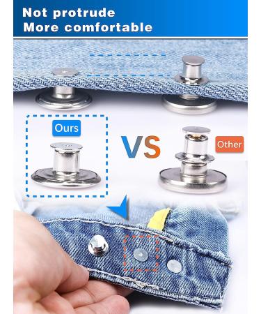 YUANHANG Jeans Button Replacement Set - 24 Metal Buttons for Pants - Instant Waist Size Adjustment - No Sew Needed - Buy Online on GoSupps.com