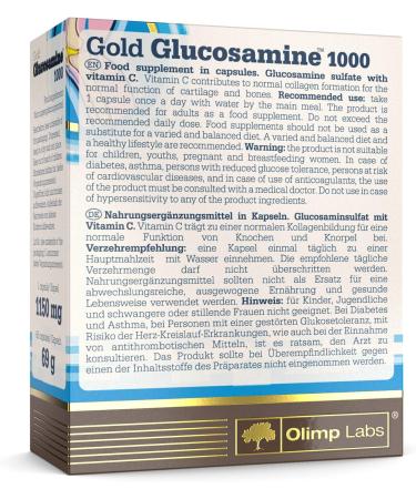 Olimp Labs Glucosamine 1000 Gold Caps - Dietary Supplement with Glucosamine Sulfate & Vitamin C (60 Capsules) - Best for Joint Health & Mobility - Buy Online on GoSupps.com