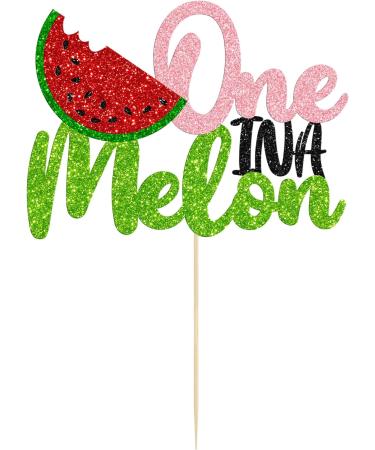 1 Pack Watermelon Cake Topper One in a Melon Cake Pick Watermelon First Birthday Baby Girl 1st Birthday Party Cupcake Decoration Supplies G 1pc - Buy Online on GoSupps.com