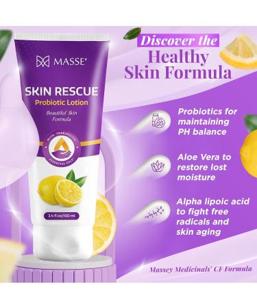 Massey s Skin Rescue Probiotics Lotion - Daily Non-Greasy Hydrating Lotion for Men & Women - Refreshing Lemon Scent - Smooth Sensitive Skin - 3.4 oz - International Shipping Available - Buy Online on GoSupps.com