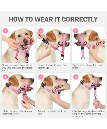 Adjustable No-Pull Muzzle Halter for Dogs - Padded Design for Comfort (Small Pink) | Weesiber - Buy Online on GoSupps.com