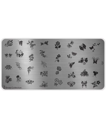 MoYou's XL Bridal 3 Stamping Template Nail Art Stamping - Nail Polish Stamp Flowers and Butterflies Manicure - Buy Online on GoSupps.com