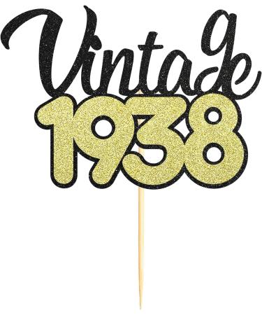 Sotpot Gold Glitter Vintage 1938 Cake Toppers 85th Birthday Cake Topper 85 Cake Decorations Supplies for Birthday Anniversary Vintage 1938 Cake Topper - 85th Birthday - Buy Online on GoSupps.com