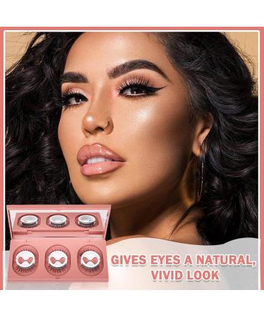 3 Pairs Self Adhesive Eyelashes - Reusable No Glue False Eyelashes | Natural Look & 10 Extra Glue Strips - W03 - Buy Online on GoSupps.com