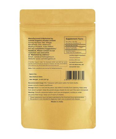 Organic Amla Powder 8 Oz | USDA Certified, Non-GMO & Gluten Free - Buy Online on GoSupps.com