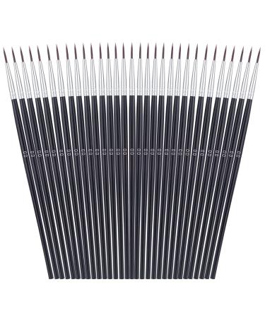 Miniature Detail Paint Brushes  Anezus 30 Pcs Paintbrushes Small Watercolor Artists Paint Brushes for Acrylics Oil Model Craft Nail Detail Painting  Size 00