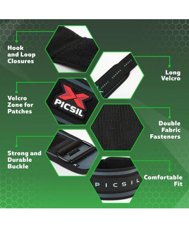 Picsil Lumbar Belt for Weightlifting | Ideal for Squats Cross Lifting | Adjustable with Patch Space | Available in 3 Colors & 5 Sizes (XL Green) - Buy Online on GoSupps.com