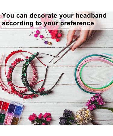 Duufin 30-Piece Satin Craft Headbands for Girls and Women - 30 Colors Multicolored - DIY 1.5cm Plain Headband Set - Buy Online on GoSupps.com